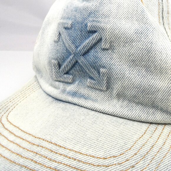 NWT360 Off-White Distressed Denim Arrows Colored Baseball Cap in Grey - Picture 9 of 16